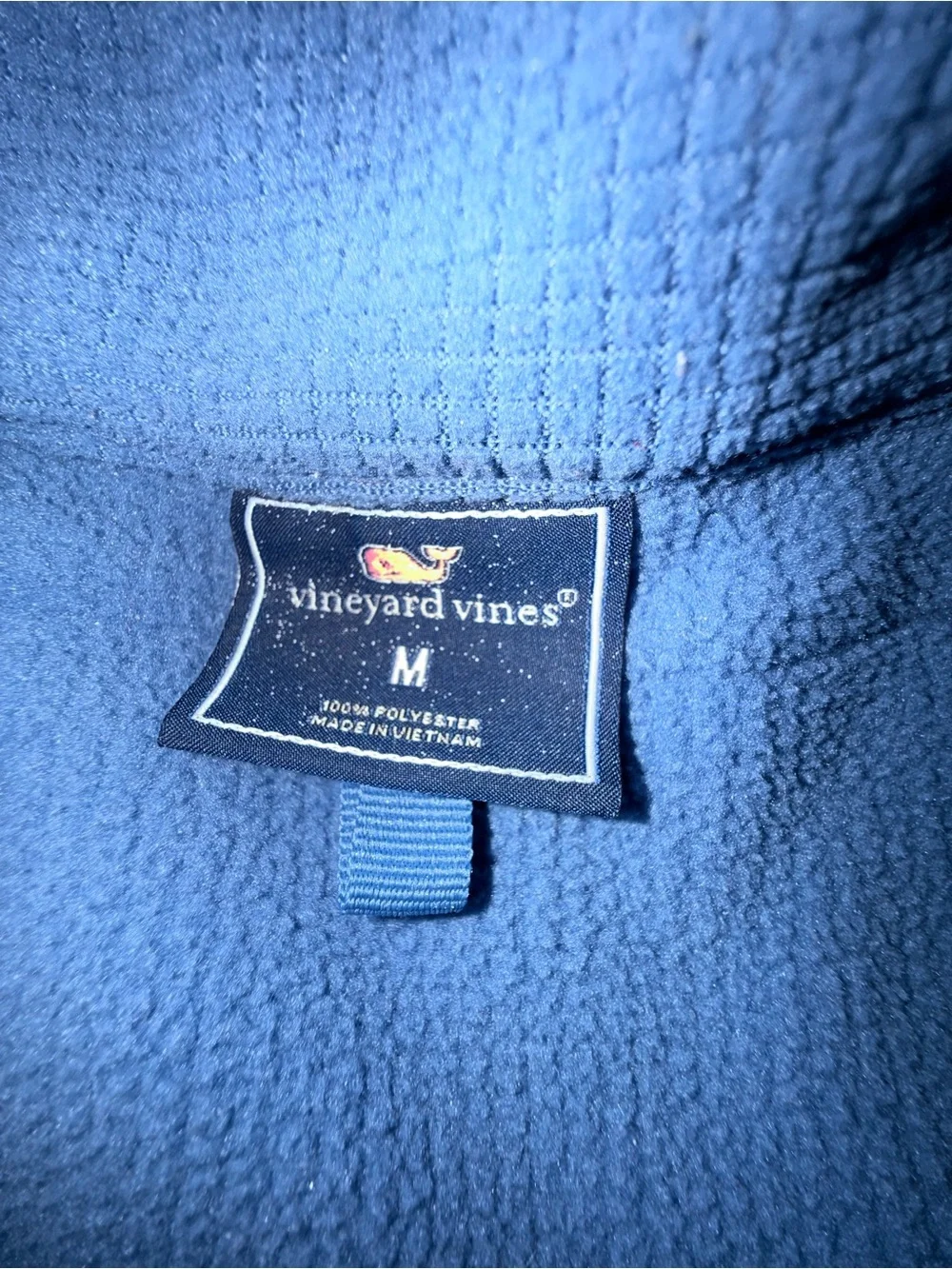 Vineyard Vines Slate Blue Quarter-Zip with Mint Shoulder Panels